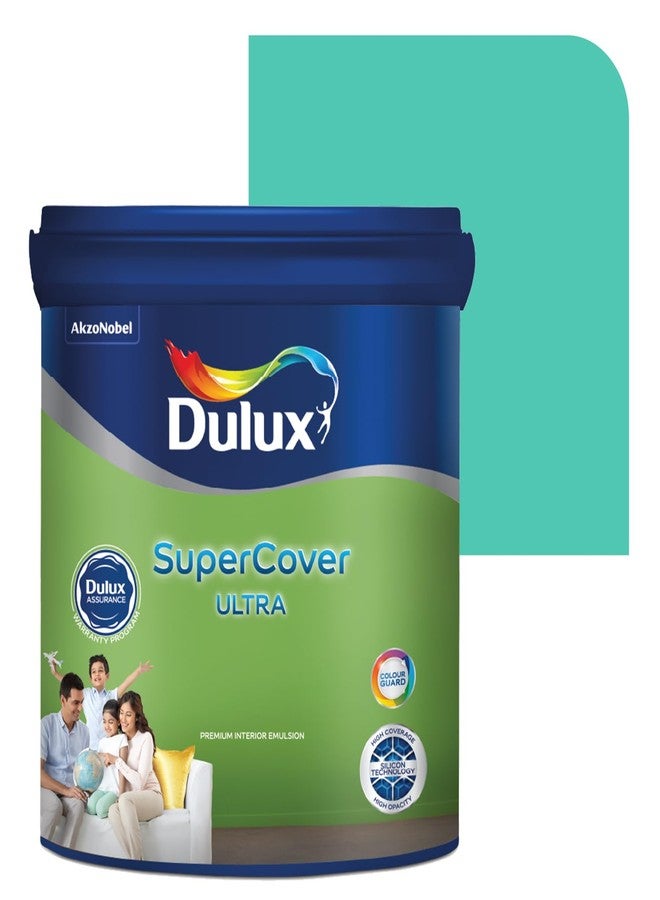 Dulux SuperCover Ultra - Premium Interior Emulsion Paint For Walls and Ceilings | Smooth Matte Finish | Durable, Long-Lasting Paint with Extra Coverage, Teal (1L, Thai Teal, 4 Years Warranty) - Image 1